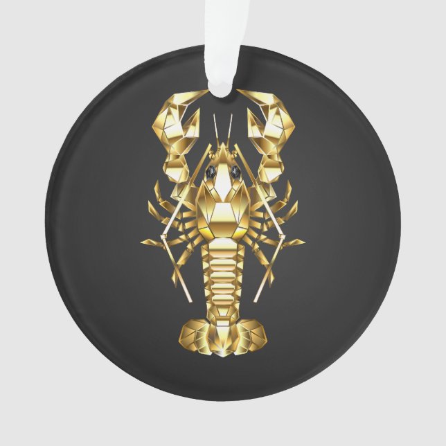 Poisson à langouste polygonale dorée sur noir (devant)