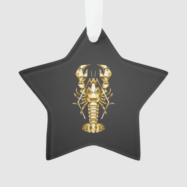 Poisson à langouste polygonale dorée sur noir (devant)