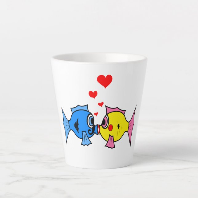 Poisson amusant baiser latte Mug (Devant)