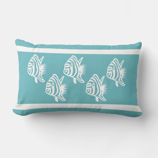 Poisson blanc sur coussin bleu doux (Recto)