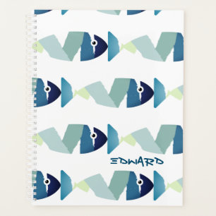 Poisson bleu de natation Abstraite