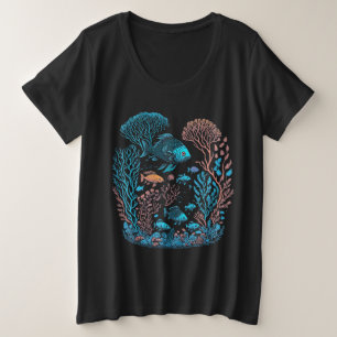 Poisson Bleu Et Corail Reef Graphique