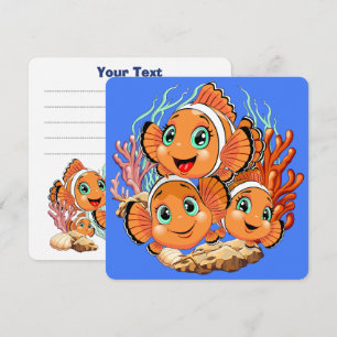 Poisson clown Cartoon mignon Famille Sous l'eau