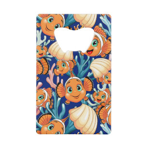 Poisson clown Dessin animé mignon Famille Sous l'e