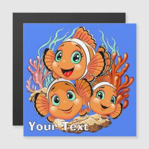 Poisson clown Dessin animé mignon Famille Sous l'e