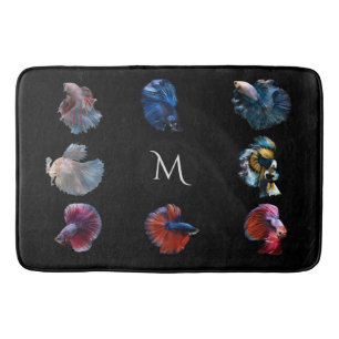 Poisson coloré tapis de bain monogramme personnali
