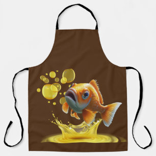 Poisson d'or sur le tablier masculin