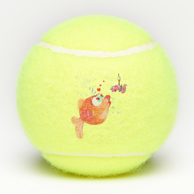 Poisson drôle et balles de tennis Worm (Dos)