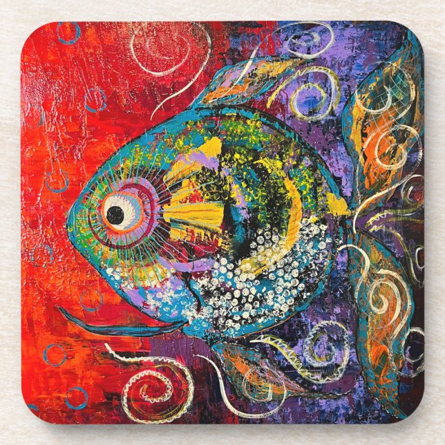 Poisson Ensemble de dessous de verre en plastique  (Devant)