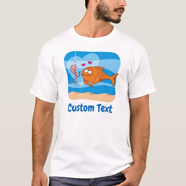 Poisson et appât dans l'amour T-shirt (Devant)