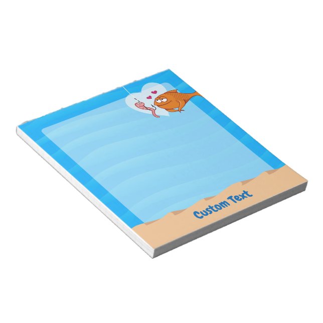Poisson et appât en amour Bloc-notes (Incliné)