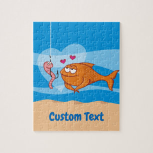 Poisson et appât en amour Jigsaw Puzzle