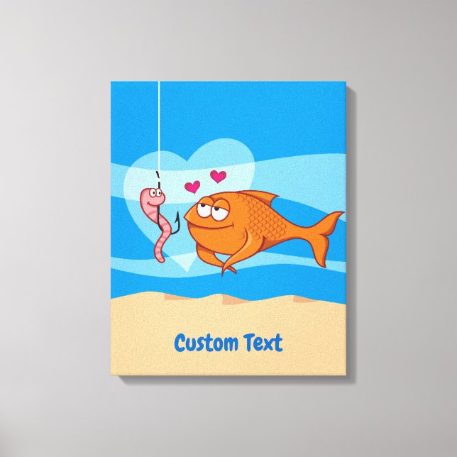 Poisson et appât en toile d'amour Imprimer (Recto)