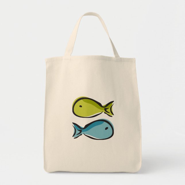 Poisson et arbres sac d'épicerie (Devant)