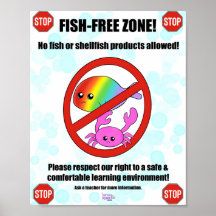 Poisson et mollusques Poster de l'allergie aux mol