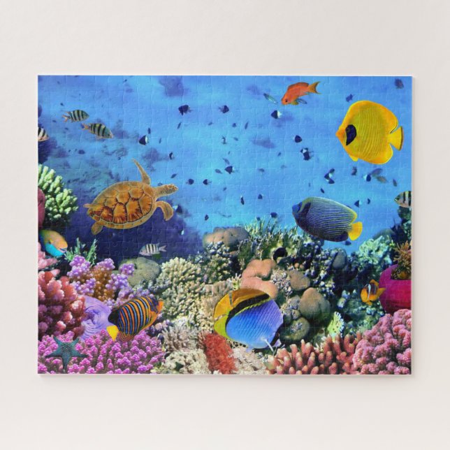 Poisson et tortue sous la mer Puzzle (Horizontal)