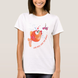 Poisson et ver T-shirt Amour amusant sauvera le mo