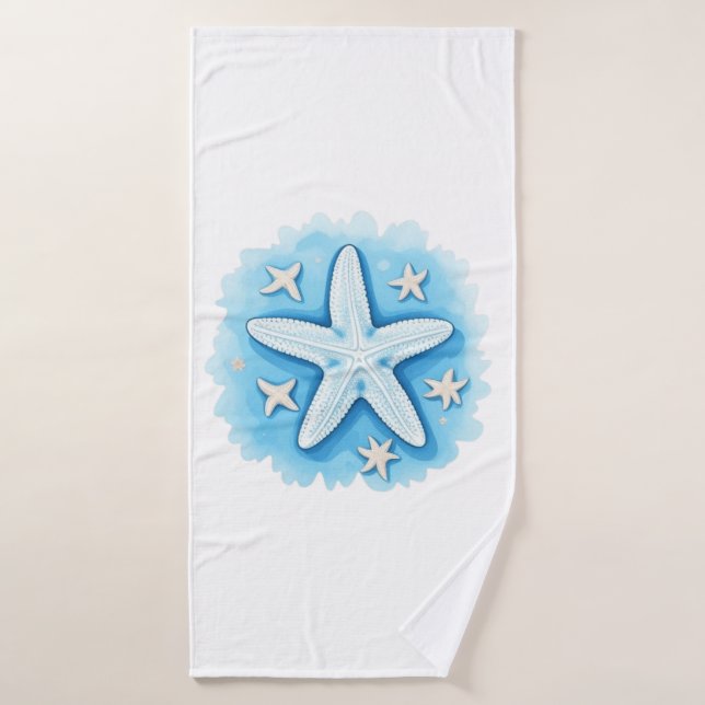 Poisson étoilé en bleu (Serviette de bain)