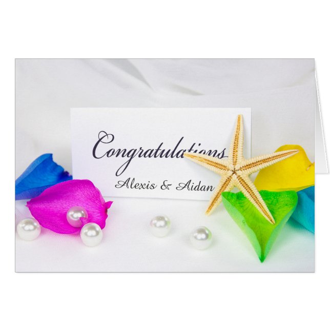 Poisson-étoiles et perles Mariages avec pétales Ro (Devant horizontal)