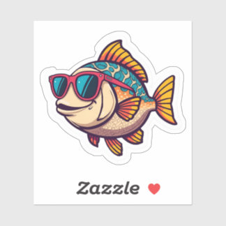 "Poisson Funky avec Autocollant de Lunettes de Sol
