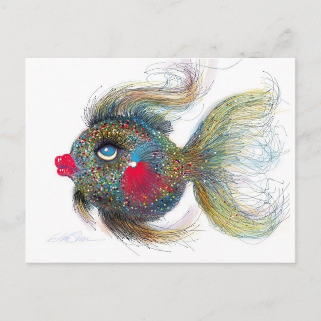 Poisson Imaginaire : Cartes postales Kissiefish (Devant)