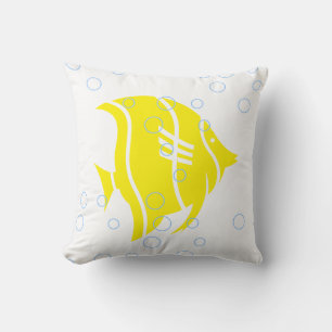 Poisson jaune sur COUSSIN blanc