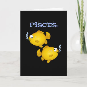 Poisson joyeux anniversaire Pisces carte