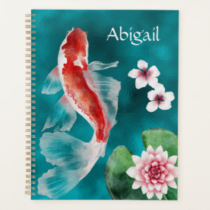 Poisson Koi japonais personnalisé, fleurs de ceris