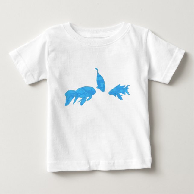 Poisson Koi, tshirt abstrait à ruban bleu (Devant)