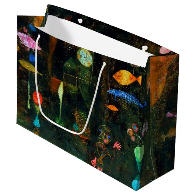 Poisson Magique, Paul Klee Grand sac cadeau (Devant Angle)