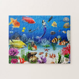 Poisson marin Sirène Ariel Puzzle de sirène sous-m