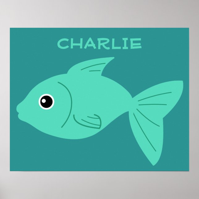 Poisson mignon affiche de nom personnalisé (Devant)