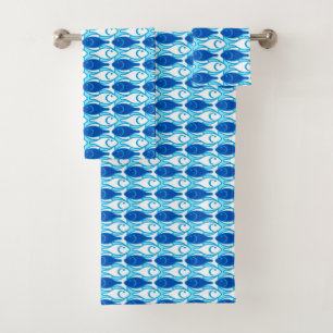 Poisson moderne du milieu du siècle, bleu et blan