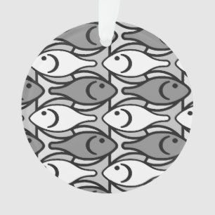 Poisson moderne du milieu du siècle, gris, blanc e