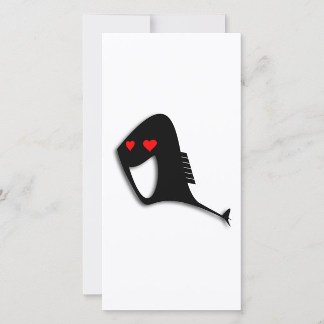 Poisson noir en amour Carton (Devant)