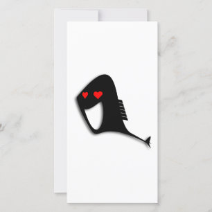 Poisson noir en amour Carton