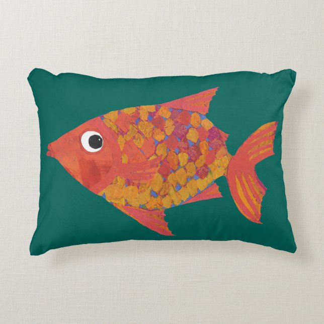 Poisson orange mignon sur Coussin d'accents person (Devant)