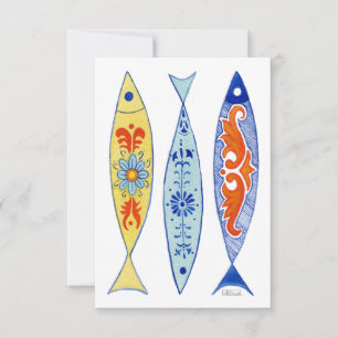 Poisson peint en mosaïque Carte de remerciements