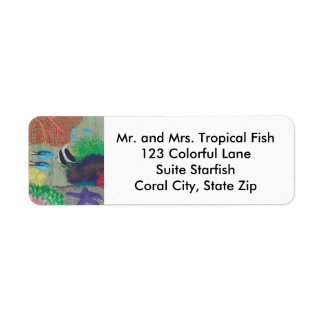 Poisson Tropical Coloré Étiquette de adresse