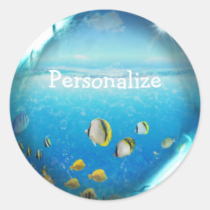 Poisson tropical en Océan Autocollants personnalis