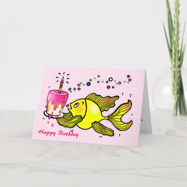 Poissons de fille de joyeux anniversaire - carte (Devant)