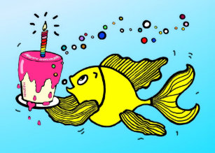 Cartes Poisson Rouge D Anniversaire Zazzle Fr