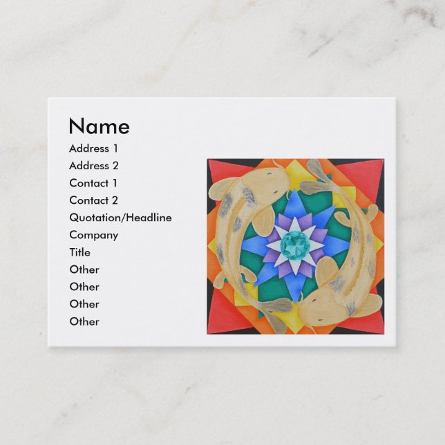 Poissons de Koi et carte de visite de Lotus (Devant)