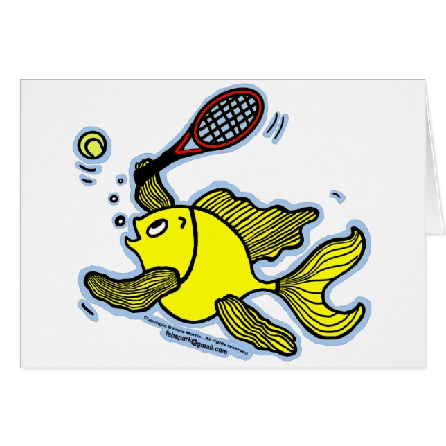Poissons de tennis, poissons jouant au tennis (Devant horizontal)