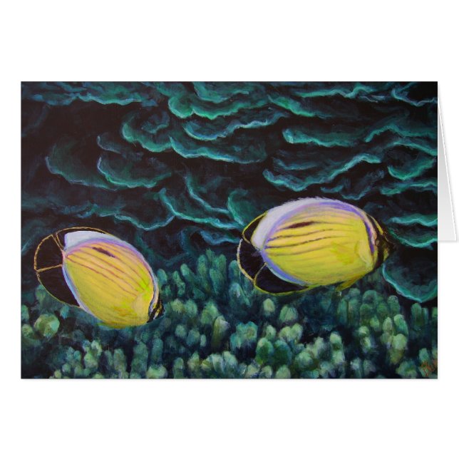 poissons exquis de papillon dans le corail (Devant Horizontal)