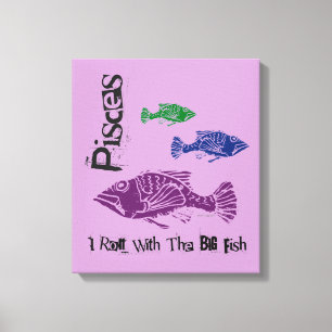 Poissons Gros Poissons Toile Enveloppée Art Imprim