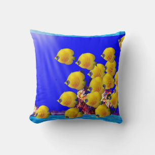 Poissons Jaunes Lancer Oreiller