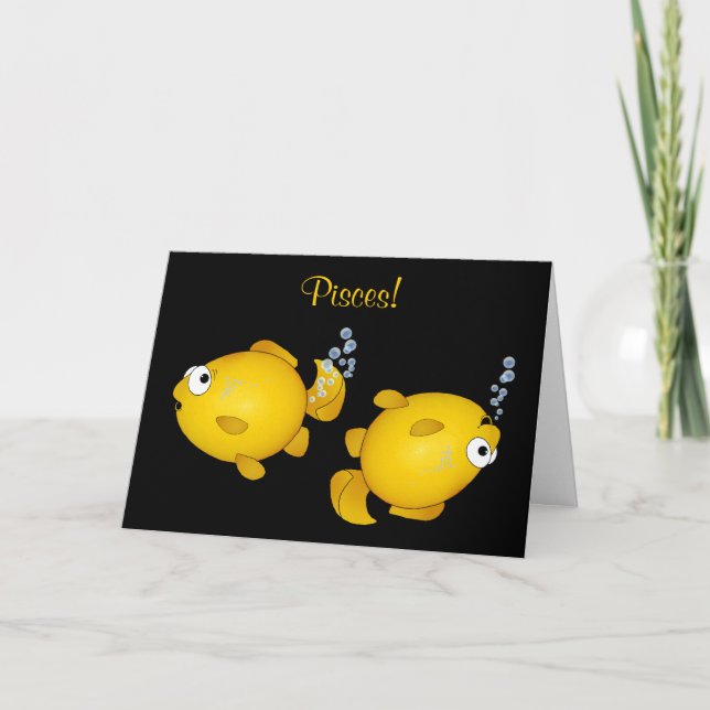 Poissons joyeuse carte de dessin d'anniversaire (Devant)