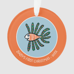 Poissons jumeaux verts et oranges d'aileron