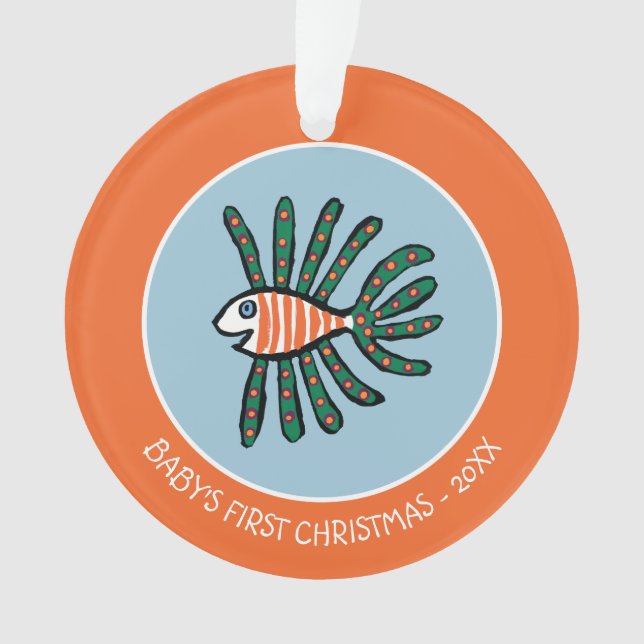 Poissons jumeaux verts et oranges d'aileron (devant)